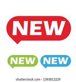 New label sign speech bubble
