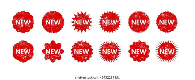 new - label, sign, sticker, badge - vector illustration set