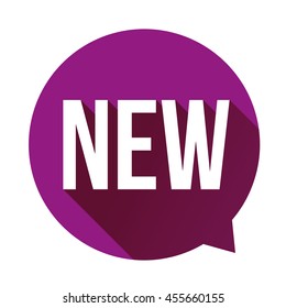 New label speech bubble purple