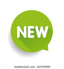 New label speech bubble vector green