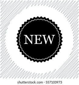 New label vector icon - black  illustration