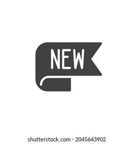 New label vector icon. filled flat sign for mobile concept and web design. New tag ribbon glyph icon. Symbol, logo illustration. Vector graphics