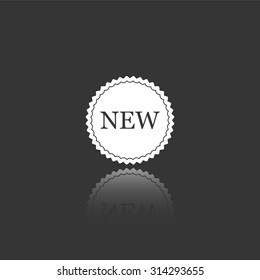 new label vector icon with mirror reflection