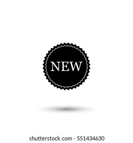 New label vector icon with round  shadow