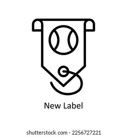 New Label  Vector Outline icon for your digital or print projects. stock illustration