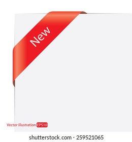 New label with white paper. Vector banner.