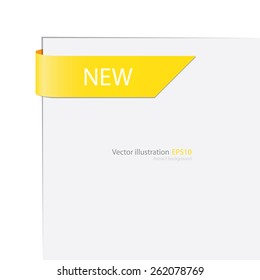 New label with white paper. Vector banner.