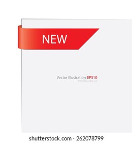 New label with white paper. Vector banner.