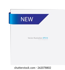 New label with white paper. Vector banner.