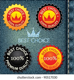 New Labels with realistic jeans background