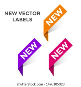 New Labels Shadow Vector, New Product Sale Label