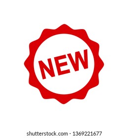 New labels stamp, red isolated badge on white background – stock vector
