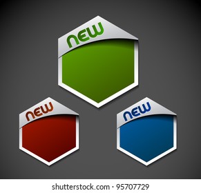 New labels sticker design, vector illustration.