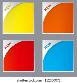 New labels. Vector illustration set.