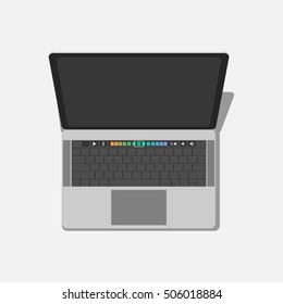 New Laptop 3d top view vector