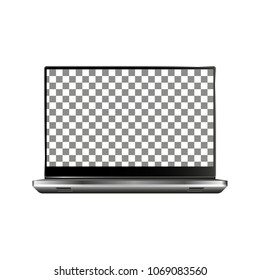 New laptop front and black vector drawing eps10 format isolated on white background.