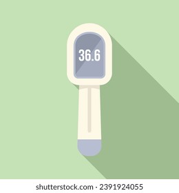 New laser thermometer icon flat vector. Scan distance. Health care virus