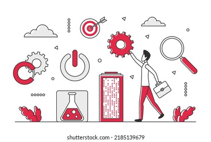 New latest innovative technology. Tech science and modern technologies vector monocolor illustration