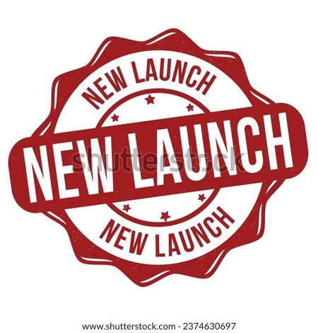 New launch grunge rubber stamp on white background, vector illustration