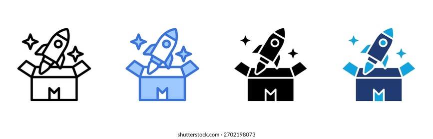 Nuevo icono de lanzamiento Multi Style Ilustración vectorial