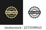 New launch label vector or New launch stamp vector isolated in flat style. Elegant New launch label for packaging design element. Best new launch mark for your product design element.