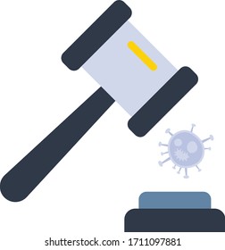 New laws and regulations after coronavirus outbreak concept vector Flat icon design, Bank loan defaulter and financial crisis symbol on white background