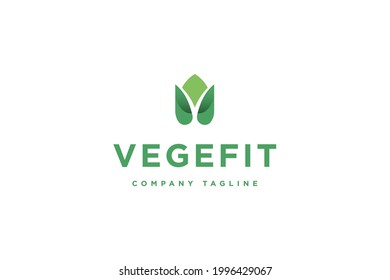 New leaf logo design vector illustration. Abstract new leaf suitable for vegetarian and nature herbal company logos.