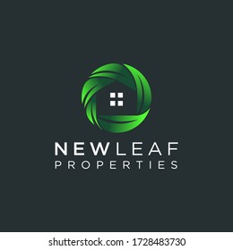new leaf property, logo for real estate and mortgage