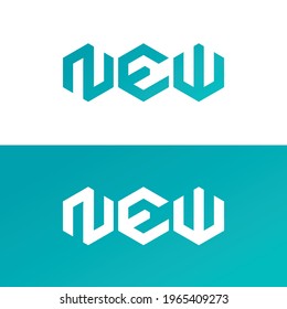NEW letter geometric logo design