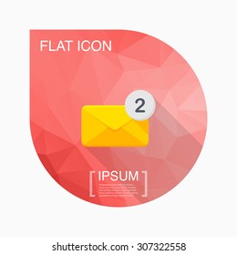 New letter notice icon, vector illustration. Flat design style with long shadow,eps10