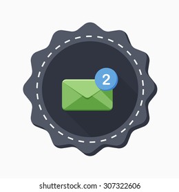 New letter notice icon, vector illustration. Flat design style with long shadow,eps10