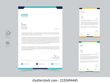Neue Letterhead-Designvorlage. Modernes und elegantes Design für Geschäftsletterhead. Illustrationsvektor