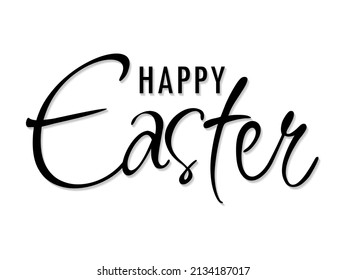 New lettering for Easter on a white background with a shadow. For printing, mailing, posting on websites