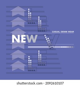 New level, modern and stylish typography slogan. Abstract design with the lines style. Vector print tee shirt, typography, poster. Global swatches. Color 2022 very peri.