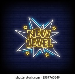 New level Neon Signs Style Text Vector