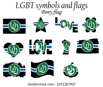 New LGBTQ Rights Pride Flag. pony flag LGBT.