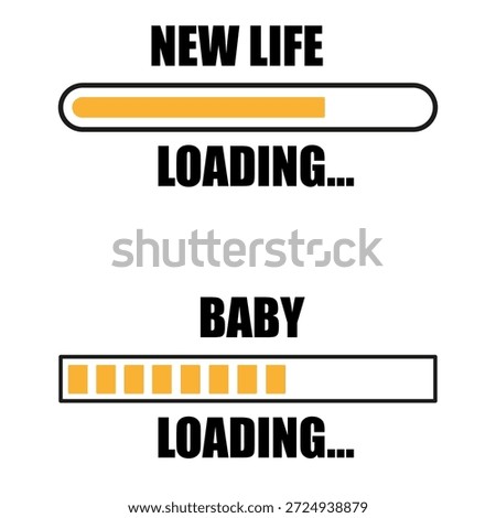 New life loading. Baby progress status. Expecting parent Vector. Pregnancy announcement message. EPS 10.
