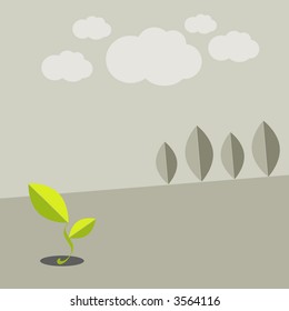 new life plant tree vegetation nature land jungle branch forest vine spring foliage earth sky ecosystem leaf farming scenery green garden rise environment increase success painting improvement medium