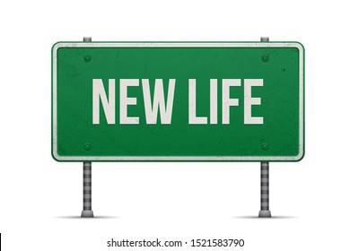 The New Life sign isolated on a white background. Vector illustration.