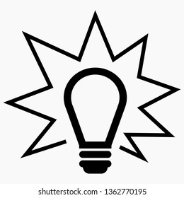 New light bulb icon symbol vector. on white background.