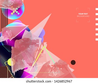 New light music bright colorful shapes lines abstract summer background. Surreal 3d holiday colorful art