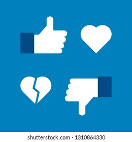 New like and love icons of Empathetic Emoji Reactions, printed on paper.Vector social media Illustration