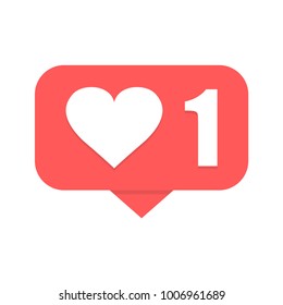 New like notification. Heart icon. Vector illustration