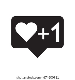 New Like. Plus One Heart Icon