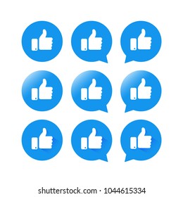 New Like Social Network icon set variation illustration isolated on white background. Vector social media icons set. Design Elements for Web, Internet, Advertisement, Promotion, Marketing, Business.