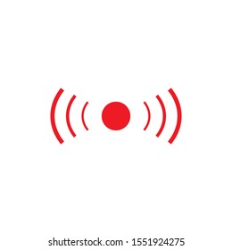 New LIVE video icon. Red broadcast button set.