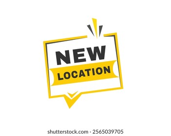 New location banner, web element advertising design. announcment vector.