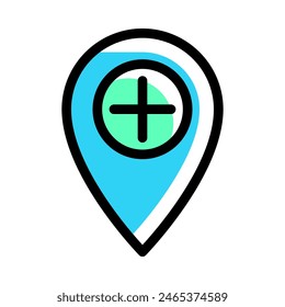 New location icon vector illustration in colored outline style