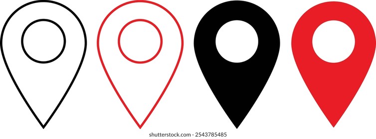 Novos ícones de mapa de localização. marcador de localização. pin de localização. 