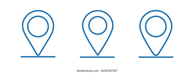 New location map icons. location marker.  Location pin icon flat vector illustration design, Map marker line icon set. gps position pin sign. vector illustration on white background.